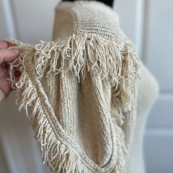 Ulla Johnson Silk Boho Fringe Noor Puff Sleeves Sweater Blouse - Picture 5 of 7